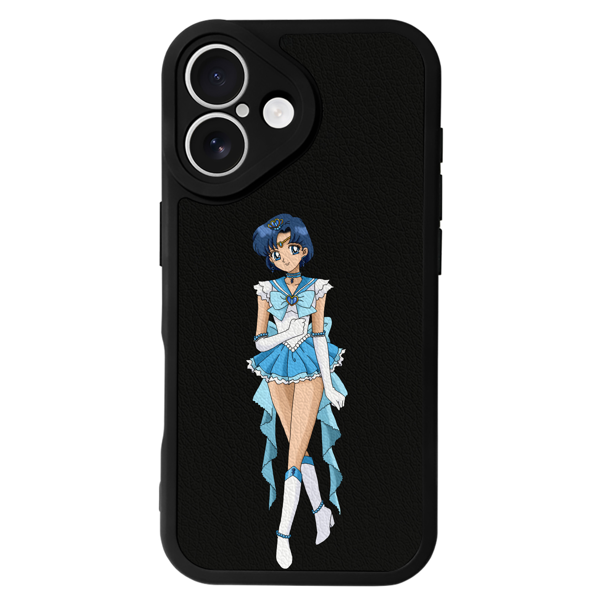 （画像用） 美少女戦士セーラームーン 水野 亜美 みずの あみ Sailor Moon Mizuno Ami 【iPhone 16シリーズ対応】シリコンスマホケース（レザー調） 材質：シリコン
